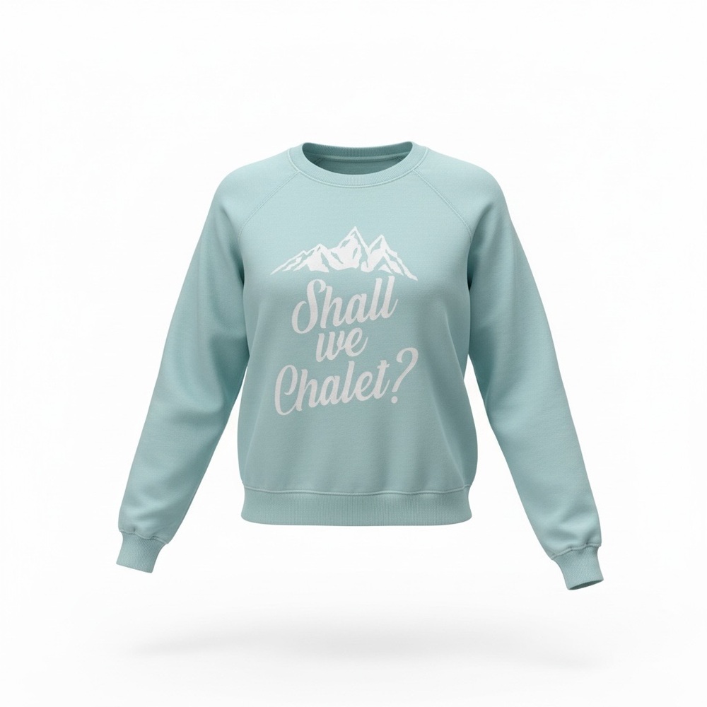 Wildfox Couture "Shall We Chalet?" Graphic Sweatshirt in Plume Blue - Picture 2 of 4